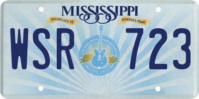 MS license plate WSR723