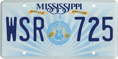 MS license plate WSR725