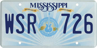 MS license plate WSR726
