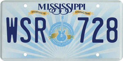 MS license plate WSR728