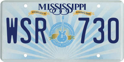 MS license plate WSR730