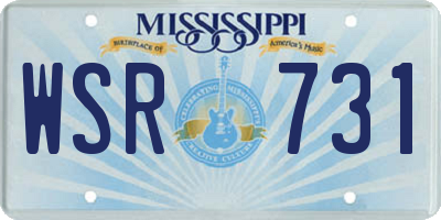 MS license plate WSR731