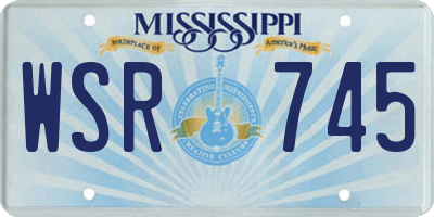 MS license plate WSR745