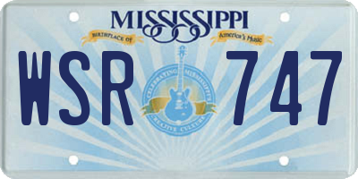 MS license plate WSR747