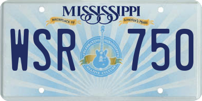 MS license plate WSR750