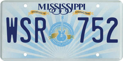MS license plate WSR752
