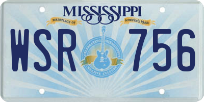 MS license plate WSR756