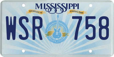 MS license plate WSR758