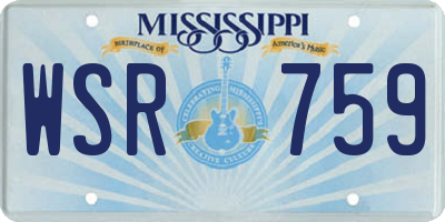 MS license plate WSR759