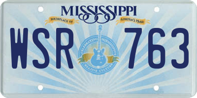 MS license plate WSR763