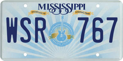 MS license plate WSR767