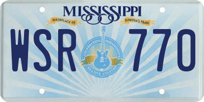 MS license plate WSR770
