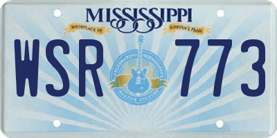 MS license plate WSR773