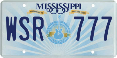 MS license plate WSR777