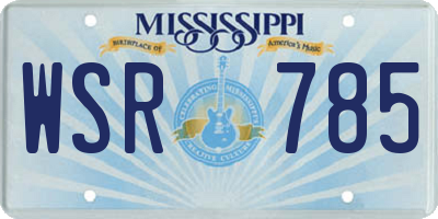MS license plate WSR785