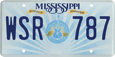 MS license plate WSR787