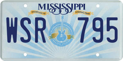 MS license plate WSR795