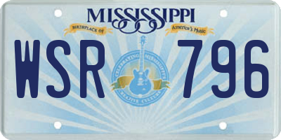 MS license plate WSR796