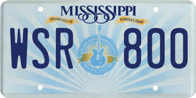 MS license plate WSR800