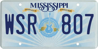 MS license plate WSR807