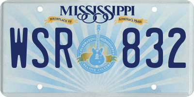 MS license plate WSR832