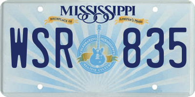 MS license plate WSR835
