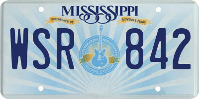 MS license plate WSR842