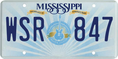 MS license plate WSR847