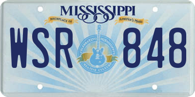 MS license plate WSR848