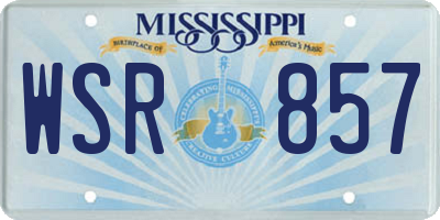 MS license plate WSR857