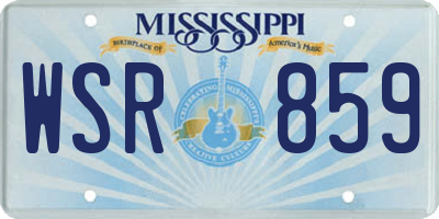 MS license plate WSR859