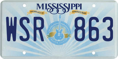 MS license plate WSR863