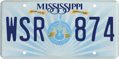 MS license plate WSR874