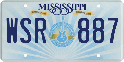 MS license plate WSR887