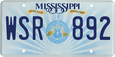 MS license plate WSR892
