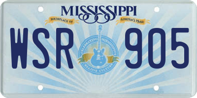 MS license plate WSR905
