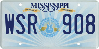 MS license plate WSR908