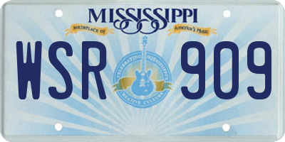 MS license plate WSR909