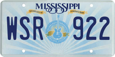 MS license plate WSR922