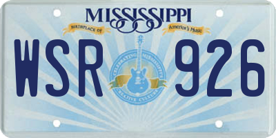 MS license plate WSR926