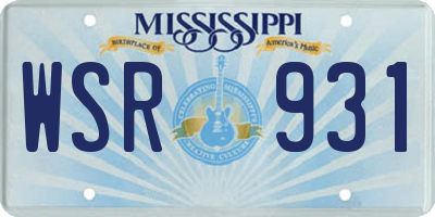 MS license plate WSR931