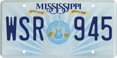 MS license plate WSR945