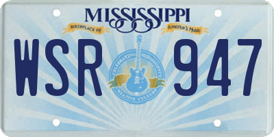 MS license plate WSR947
