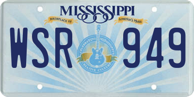 MS license plate WSR949