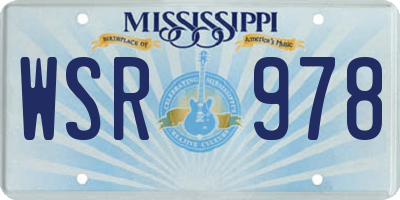 MS license plate WSR978