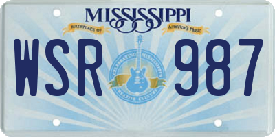 MS license plate WSR987