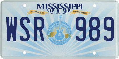 MS license plate WSR989