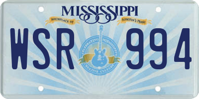 MS license plate WSR994