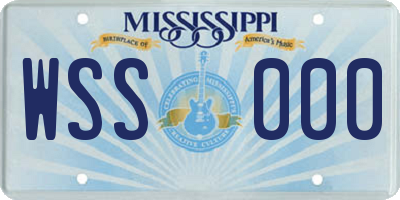 MS license plate WSS000