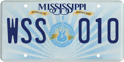 MS license plate WSS010